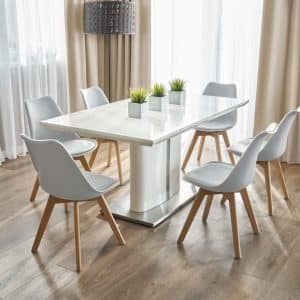 jedálenská stolička biela škandinávia 3