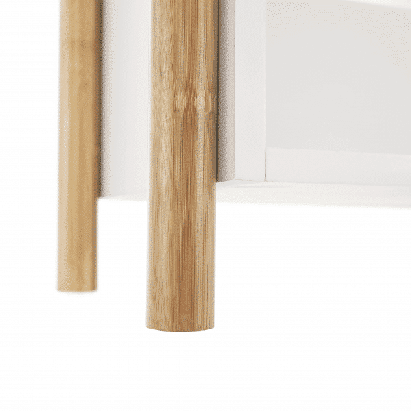 4-poličkový regál, prírodný bambus/biela, BALTIKA TYP 3