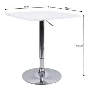 Barový stôl s nastaviteľnou výškou, biela, florian 2 new