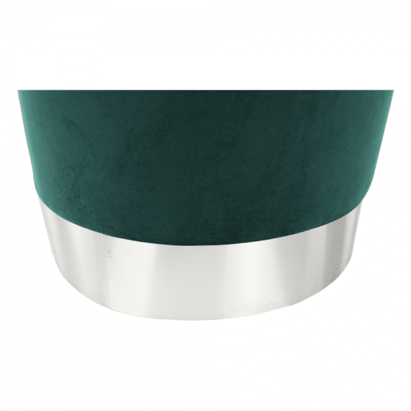 Taburet s úložným priestorom, zelená Velvet látka/strieborná chróm, DARON