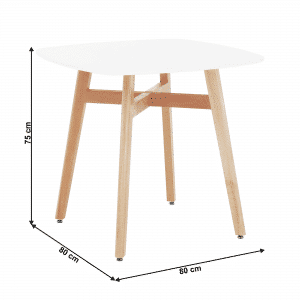 Jedálenský stôl, biela/prírodná, DEJAN 2 NEW
