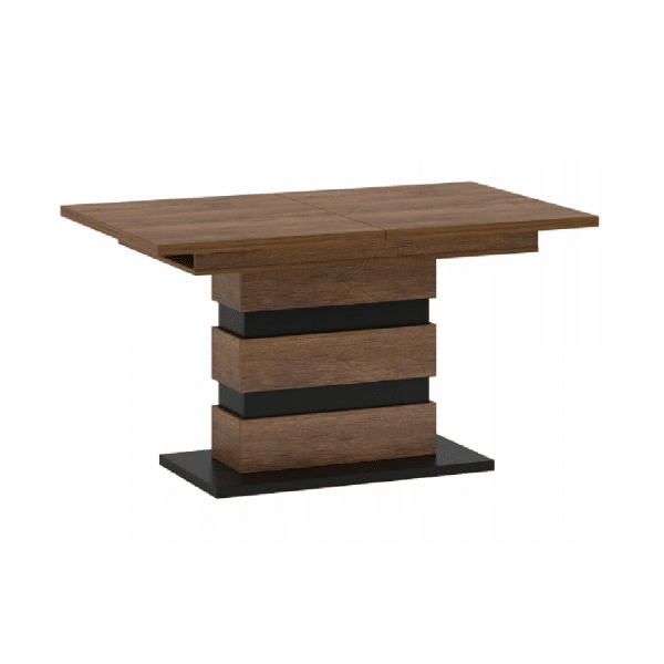 Rozkladací jedálenský stôl, dub bolzano/čierna, delis s