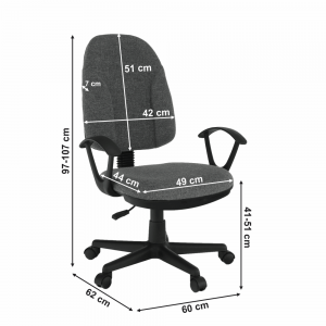Kancelárska stolička, sivá látka, DEVRI