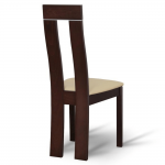 Drevená stolička, orech/ekokoža béžová, desi