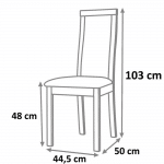 Drevená stolička, orech/ekokoža béžová, desi