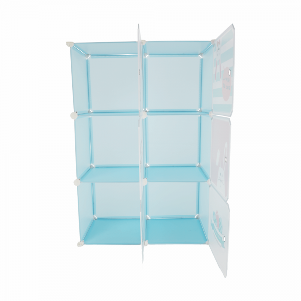 Detská modulárna skrinka, modrá/detský vzor, edrin