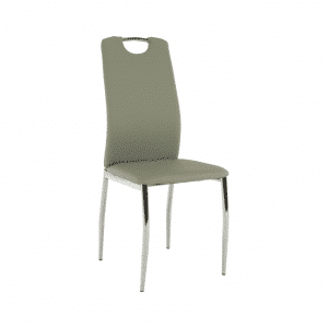 Jedálenská stolička, ekokoža sivá/chróm, ERVINA