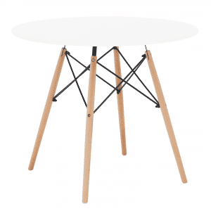 Jedálenský stôl, biela/buk, GAMIN NEW 90