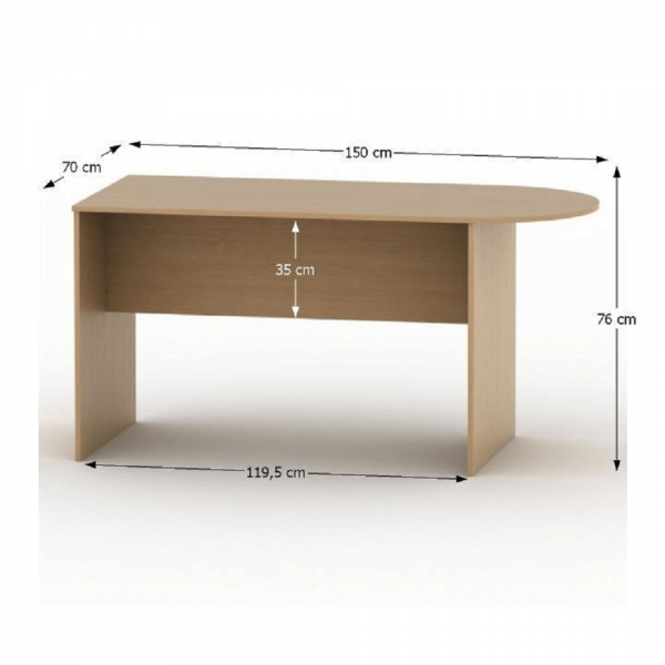 Zasadací stôl s oblúkom 150, buk, TEMPO ASISTENT NEW 022