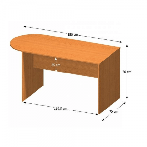 Zasadací stôl s oblúkom 150, čerešňa, TEMPO ASISTENT NEW 022