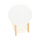 Príručný stolík, biela/prírodná, kase