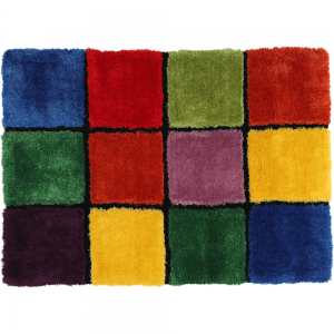 Koberec, červená/zelená/žltá/fialová, 100×140, LUDVIG TYP 4