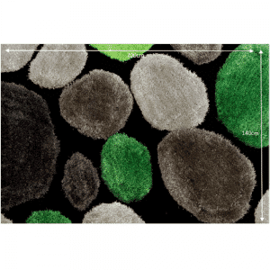 Koberec, zelená/sivá/čierna, 140×200, PEBBLE TYP 1