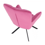 Dizajnové otočné kreslo, ružová velvet látka/čierna, komodo