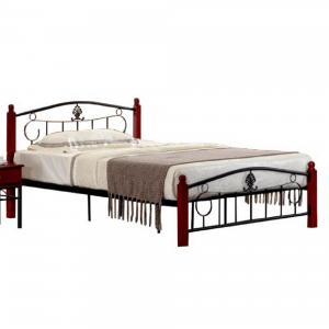 Kovová posteľ s roštom, 140×200, MAGENTA