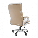 Kancelárske kreslo, biela/hnedá ekokoža, KOLO
