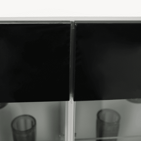 Obývacia stena, biela/čierna extra vysoký lesk HG, LEO