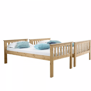 Poschodová rozložiteľná posteľ, prírodná borovica, LUINI