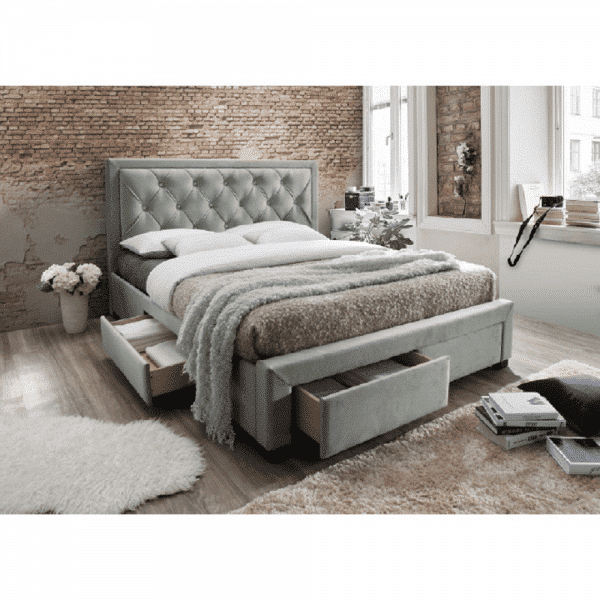 Manželská posteľ, sivohnedá, 180×200, OREA