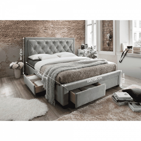 Manželská posteľ, sivohnedá, 180×200, OREA