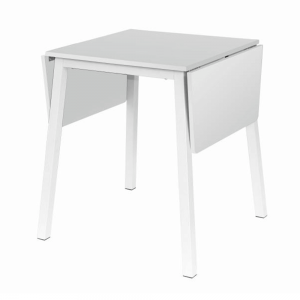 Jedálenský stôl, MDF fóliovaná/kov, biela, 60-120×60 cm, MAURO