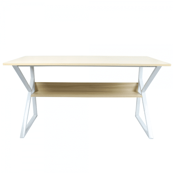 Písací stôl s policou, dub prírodný/biela, TARCAL 100