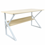 Písací stôl s policou, dub prírodný/biela, tarcal 140