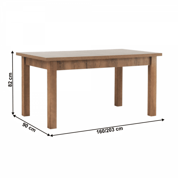 Jedálenský stôl, rozkladací, dub lefkas tmavý, montana stw