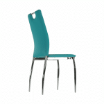 Jedálenská stolička, ekokoža petrolejová/chróm, oliva new