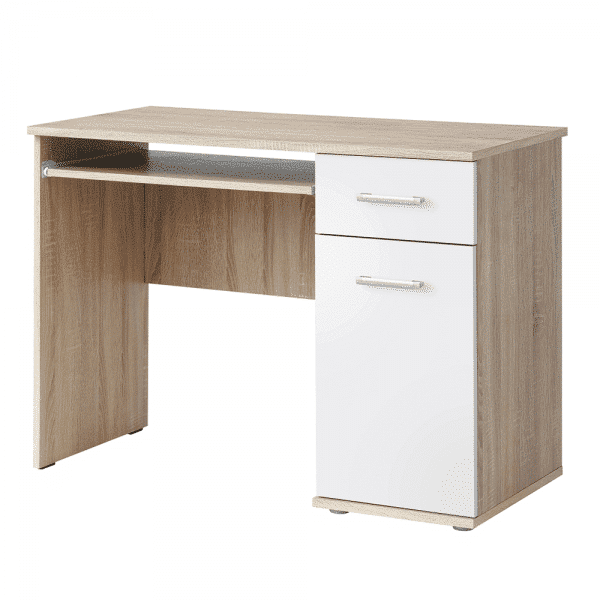 PC stôl, dub sonoma/biela, EMIO TYP 6