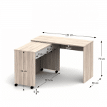 Rozkladací PC stôl so šuplíkmi, dub sonoma/biela, VERSAL NEW