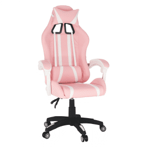 Kancelárske/herné kreslo, ružová/biela, PINKY