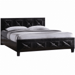 Manželská posteľ s roštom, ekokoža čierna, 160×200, CARISA