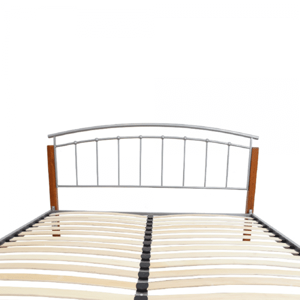 Manželská posteľ, drevo jelša/strieborný kov, 180×200, MIRELA