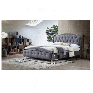 Manželská posteľ, sivá, 180×200, GIOVANA