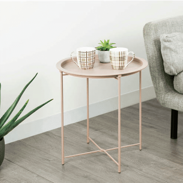 Príručný stolík s odnímateľnou táckou, nude ružová, RENDER