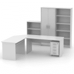 Kancelársky stôl, obojstranný, biela, johan 2 new 08