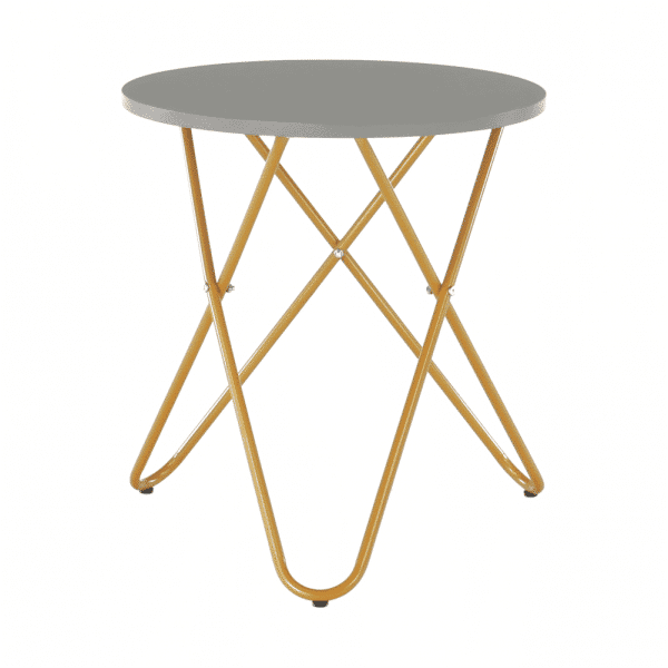 Príručný stolík, sivá/zlatý náter, rondel