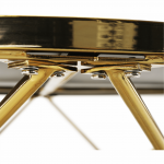 Konferenčný stolík, gold chróm zlatá/čierna, rosalo