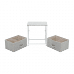 Komoda/nočný stolík s látkovými šuplíkmi, sivá/biela/svetlosivá, rosita typ 1