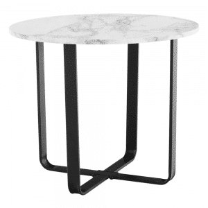 Konferenčný stolík, biely mramor/čierny kov, SALINO