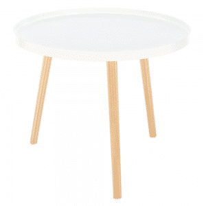 Príručný stolík, biela/prírodná, sanse typ 1