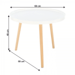 Príručný stolík, biela/prírodná, sanse typ 1