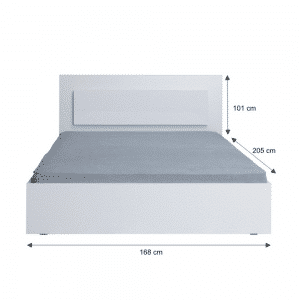 Spálňový komplet (skriňa+posteľ 160×200+2x nočný stolík), biela/vysoký biely lesk HG, ASIENA