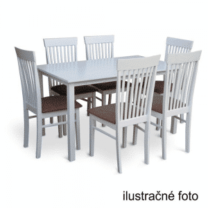 Jedálenský stôl, biela, 135 cm, ASTRO