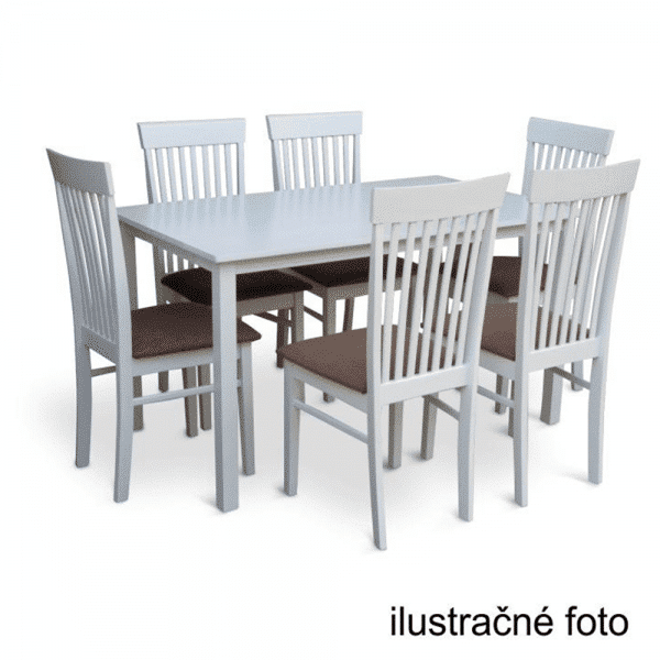 Jedálenský stôl, biela, 135 cm, astro