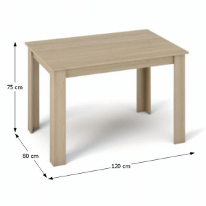 Jedálenský stôl, dub sonoma, 120×80, KRAZ