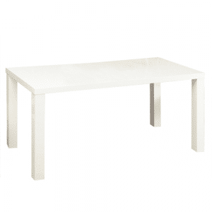 Jedálenský stôl rozkladací, biela vysoký lesk HG, ASPER NEW TYP 1