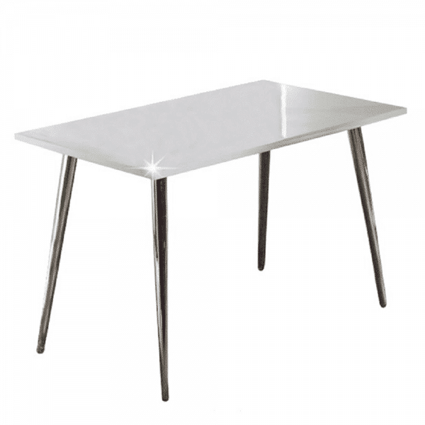 Jedálenský stôl 120×70, MDF+chróm, extra vyský lesk HG, PEDRO