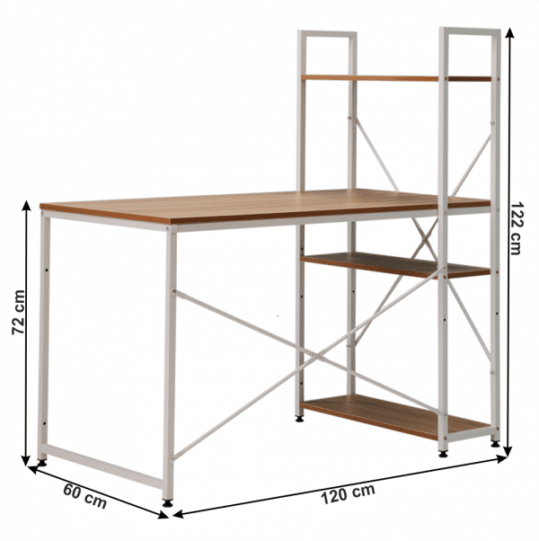 PC stôl/viacúčelový praktický stôl, dub/biela, VEINA